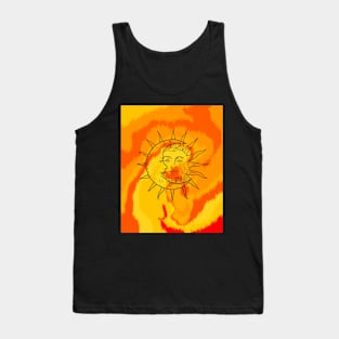 Bohemian moon and sun print Tank Top